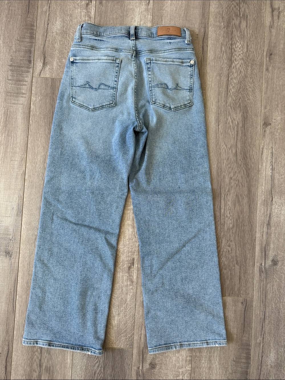 7 For All Mankind Cropped Alexa High Rise Straight Leg Jeans Sz 26 Luxe Vintage - Picture 7 of 8